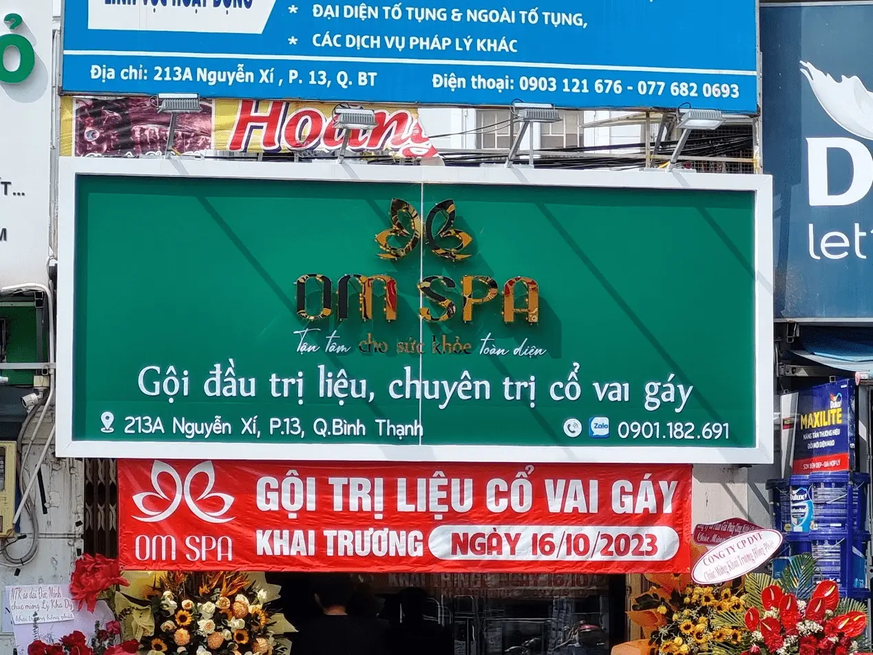 Mẫu bảng hiệu alu chữ inox tại Bình Thạnh