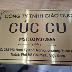 Bảng Hiệu inox vàng xước Ms 12