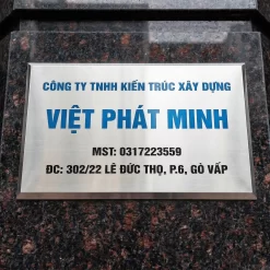 Bảng công ty inox trắng