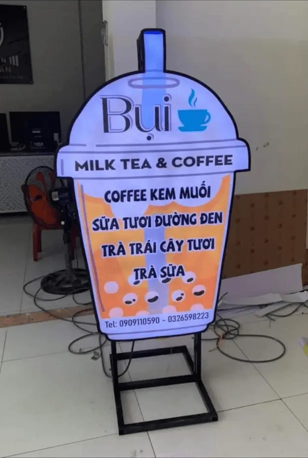 Hộp đèn quảng cáo ly cafe