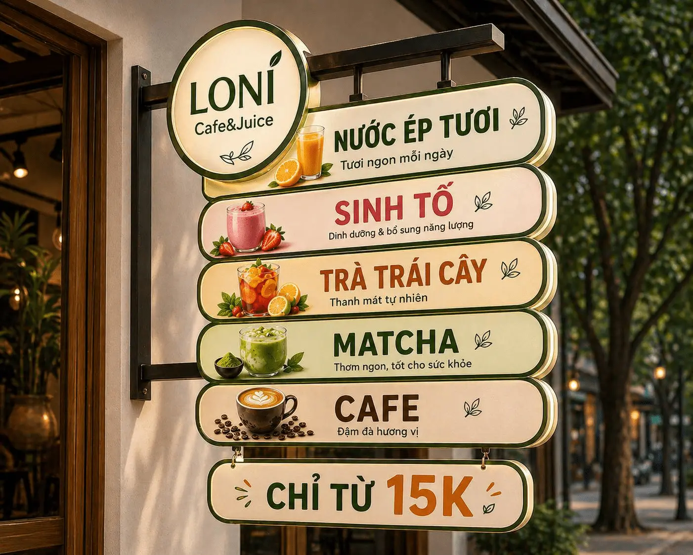 Hộp đèn mica cho quán cafe